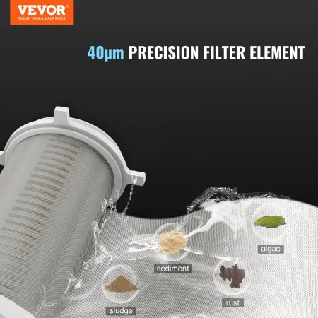 Spin Down-filter, 40 mikron hele husets sedimentfilter til