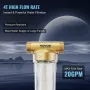 Spin Down Filter, 40 Micron Whole House Sediment Filter for Well Water, 3/4" G-F + 1" G-M, 4 T/H High Flow Rate, for Whole House