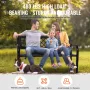Outdoor Bench, 46 inches Metal Garden Bench for Outdoors, 480 lbs Load Capacity Bench, Outdoor Garden Park Bench with Backrest a