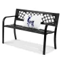 Outdoor Bench, 46 inches Metal Garden Bench for Outdoors, 480 lbs Load Capacity Bench, Outdoor Garden Park Bench with Backrest a