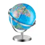 Illuminated World Globe with Stand, 9 in/228.6 mm, Educational Earth Globe with Stable Heavy Metal Base and LED Constellation Ni