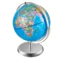 Illuminated World Globe with Stand, 9 in/228.6 mm, Educational Earth Globe with Stable Heavy Metal Base and LED Constellation Ni