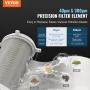 Spin Down Filter, 40 Micron + 30 Micron Fine Filtration, Whole House Sediment Filter for Well Water, 3/4"(1.9 cm) G-F + 1"(2.5 c