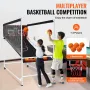 Arcade Cage Basketball Game, 2 Player Indoor Basketball Game, Home Dual Shot Sport with 5 Balls, 8 Game Modes, Electronic Scoreb