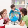 Illuminated World Globe with Stand, 13 in/330.2 mm, Educational Earth Globe with Stable Heavy Metal Base HD Printed Map and LED 