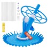 Automatic Suction Pool Cleaner, Low Noise Pool Vacuum Cleaner with Extra Diaphragm, 10 x 32 in Hoses & 36-Fin Disc, Side