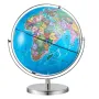 Illuminated World Globe with Stand, 13 in/330.2 mm, Educational Earth Globe with Stable Heavy Metal Base HD Printed Map and LED 
