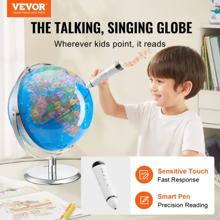 Talking World Globe 9 in/228,6 mm Interaktiv klode til børn