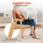 Rattan Chair, Mid Century Modern Dining Chair with Armrest, Upholstered Chair with Rattan Back, Retro Rattan Dining Room Kitchen