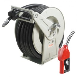 Fuel Hose Reel, 1" x 50', Extra Long Retractable Diesel Hose Reel, Heavy-Duty Carbon Steel Construction with Automatic Fuel