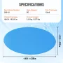 Solar Pool Cover, Φ10 ft Round Solar Blanket for Pools, Inground Above Ground Swimming Pool Solar Cover, 15 mil Solar Covers Blu