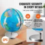Belyset World Globe med Stand Educational 13in/330.2mm