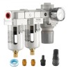 Air Compressor Filter Regulator, 3/8" NPT 5Î¼m Air Compressor Water Separator, Semi-Auto Drain Air Drying System with Brass