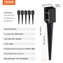 Fence Post Anchor Ground Spike, 6 Pack 24 x 4 x 4 Inches Outer Diameter (Inner Diameter 3.5 x3.5 Inches), Metal Black Powder Coa