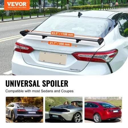 GT Wing Car Spoiler, 43.3 inch Universal Spoiler with Single Deck, Adjustable Lightweight Aluminum, Car Rear Spoiler Wing, Racin