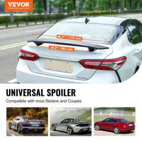 GT Wing Car Spoiler, 46.3 inch Universal Spoiler, Compatible with most Sedans and Coupes, High Strength ABS Material, Car Rear