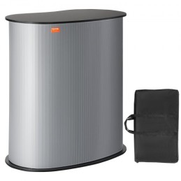 Portable Tradeshow Podium Table, 35.43" x 19.29" x 37.01", Display Exhibition Counter Stand Booth Fair with Wall, Foldable