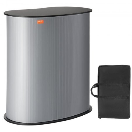 Bærbar messepodiumtabel, 35.43 "X 19.29" X 37.01 ", Display -udstillingsbås Fair med væg, sammenfoldelig