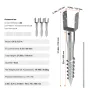 No Dig Ground Anchor, 4 Pack 3.94 x 2.76 x 27.56 in/10 x 7 x 70 cm DIY Screw in Post Stake, Includes 6 Lag Bolts & a Rebar, U-Sh