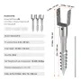 No Dig Ground Anchor, 4 Pack 3.94 x 2.76 x 27.56 in/10 x 7 x 70 cm DIY Screw in Post Stake, Includes 6 Lag Bolts & a Rebar, U-Sh