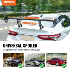 Universal bagspoiler GT Style Justerbar bagagerum Wing Car Racing 43.3 ''