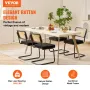 Rattan Chairs, Set of 4, Mid Century Modern Dining Chair, Upholstered Velvet Accent Chair with Rattan Back, Retro Dining Room Ki
