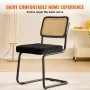 Rattan Chairs, Set of 4, Mid Century Modern Dining Chair, Upholstered Velvet Accent Chair with Rattan Back, Retro Dining Room Ki