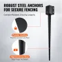 Fence Post Anchor Ground Spike, 4 Pack 36 x 4 x 4 Inches Outer Diameter (Inner Diameter 3.5 x3.5 Inches), Metal Black Powder Coa