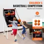 Foldable Basketball Arcade Game, 2 Player Indoor Basketball Game, Home Dual Shot Sport with 4 Balls, 8 Game Modes, LCD Electroni