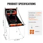 Foldable Basketball Arcade Game, 2 Player Indoor Basketball Game, Home Dual Shot Sport with 4 Balls, 8 Game Modes, LCD Electroni