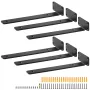 Shelf Bracket, 12”L x 4”W x 1.6”H 6 Pcs, Heavy Duty Floating Shelf Brackets, Brackets for Shelves, 5mm Thick Matte Black L Shelf