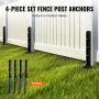 Fence Post Anchor Repair Kit, 4 Pack Inner Diameter 2 x2 Inches Heavy Duty Steel Fence Post Support Stakes, Anchor Ground Spike 