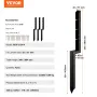Fence Post Anchor Repair Kit, 4 Pack Inner Diameter 2 x2 Inches Heavy Duty Steel Fence Post Support Stakes, Anchor Ground Spike 