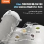 Spin Down Filter, 40 Micron Whole House Sediment Filter for Well Water, 3/4" (1.9 cm) G-M + 1" (2.5 cm) G-M + 3/4" (1.9 cm) G-F,