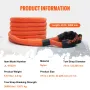 7/8" (2.2 cm) x 20'/6.1 m Kinetic Recovery Tow Rope 30,580 lbs/13,876.4 kg, Heavy-Duty Off Road Snatch Strap, Extreme Duty 30% E