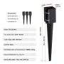 Fence Post Anchor Ground Spike, 4 Pack 24 x 4 x 4 Inches Outer Diameter (Inner Diameter 3.5 x3.5 Inches), Metal Black Powder Coa