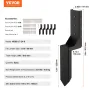 Fence Post Anchor Repair Kit, 6 Pack Inner Diameter 3.5 x3.5 Inches Heavy Duty Steel Fence Post Support Stakes, Anchor Ground Sp