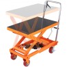 Hydraulic Lift Table Cart, 1100lbs Capacity 35.4" Lifting Height, Manual Single Scissor Lift Table with 4 Wheels and Non-slip