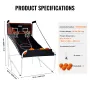Foldable Basketball Arcade Game, 2 Player Indoor Basketball Game, Home Dual Shot Sport with 5 Balls, 8 Game Modes, Electronic Sc