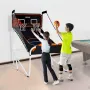 Foldable Basketball Arcade Game, 2 Player Indoor Basketball Game, Home Dual Shot Sport with 5 Balls, 8 Game Modes, Electronic Sc