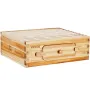 Bee Hive Medium Box Starter Kit, 100% Beeswax Coated Natural Fir Wood, Langstroth Beehive Kit with 10 Frames and Foundations, Tr