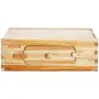 Bee Hive Medium Box Starter Kit, 100% Beeswax Coated Natural Fir Wood, Langstroth Beehive Kit with 10 Frames and Foundations, Tr