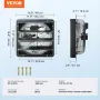 Shutter Exhaust Fan, 406 mm with Temperature Humidity Controller, EC-motor, 1747 CFM, Variable Speed Adjustable Wall Mount Attic
