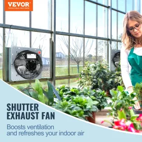 Shutter Exhaust Fan Shop Exhaust Fan 254 mm Wall Mounted 753 CFM AC Motor