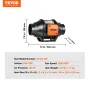 Inline Duct Fan, 102mm 129.7 CFM with Variable Speed Controller, Quiet AC-motor Ventilation Exhaust Fan for Cooling Booster, Gro