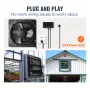 Shutter Exhaust Fan, 356 mm with Temperature Humidity Controller, EC-motor, 1024 CFM, Variable Speed Adjustable Wall Mount Attic