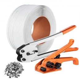Banding Strapping Kit med Strapping Tensioner Tool, Banding Sealer Tool, 3280 ft længde PP -bånd, 1000 metalforseglinger, palle