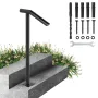 Round Type Metal Handrail Step Handrail 2 Steps Handrails for Outdoor Steps Handrails 18L x 38H Inch Steps Stair Railing for Ste