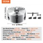 3-Jaw Lathe Chuck, 4'', Self-Centering Lathe Chuck, 0.08-4 in/2 -100 mm Clamping Range with T-key Fixing Screws Reversible