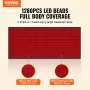 Røde Light Therapy Mat til fuld krop 1280stk 3-chip LED Light